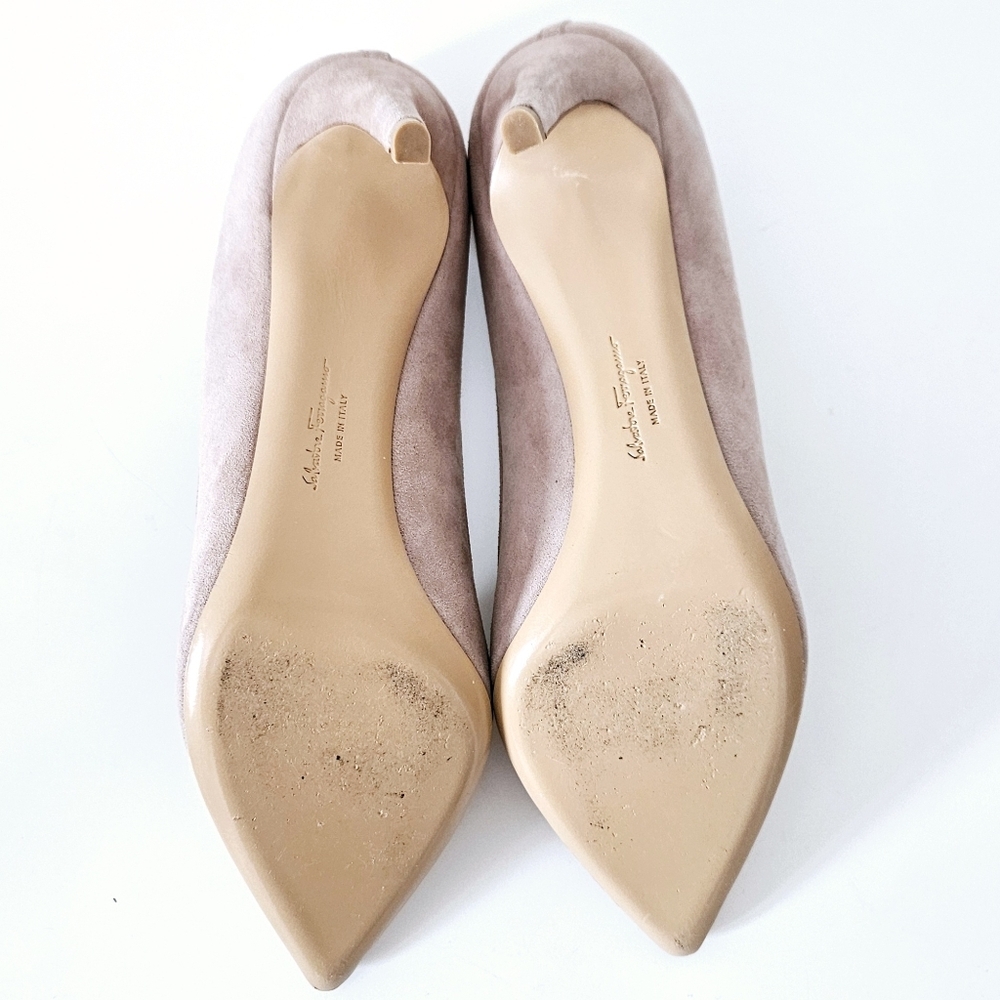 Salvatore Ferragamo suede pump pointed toe Size 7 US / 7cm heels "Pauleen" - Picture 11 of 16